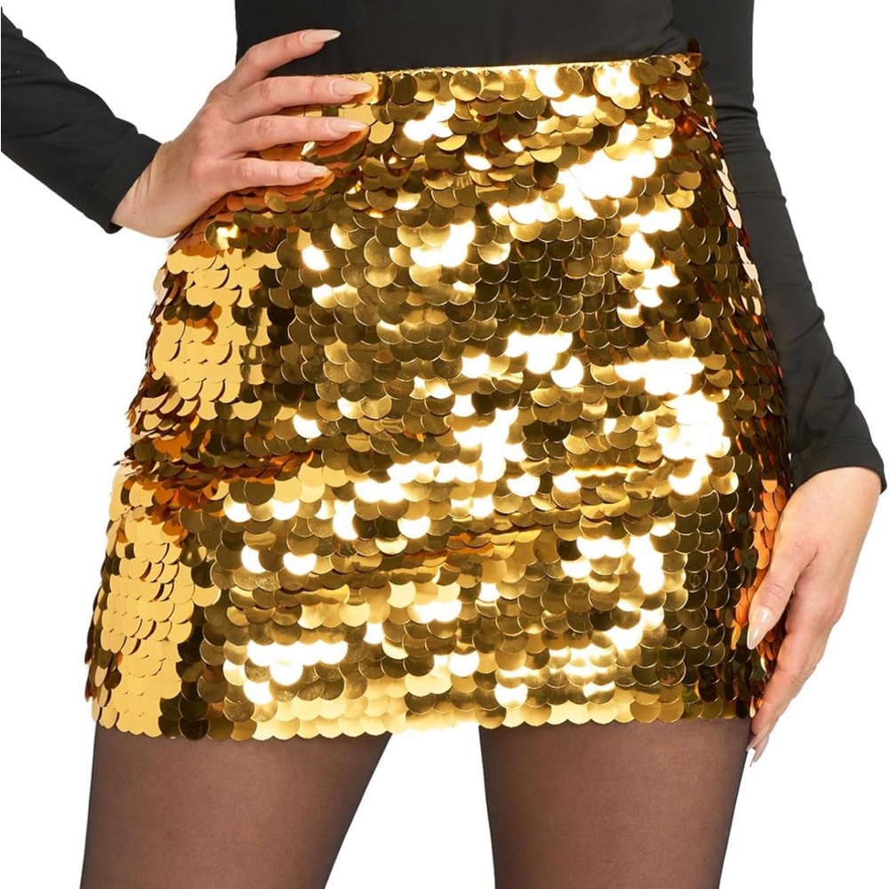 Tipsy Elves Gold Paillette Skirt
